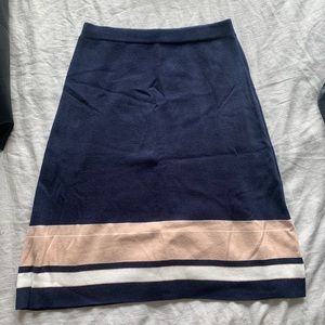 Navy & Pink Knit Skirt